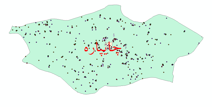 دانلود نقشه شیپ فایل آمار جمعیت نقاط شهری و نقاط روستایی شهرستان چایپاره از سال 1335 الی 1395