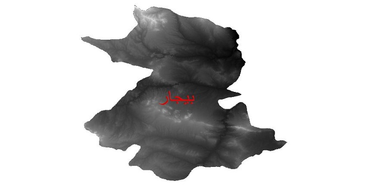 دانلود نقشه دم رقومی ارتفاعی شهرستان بیجار