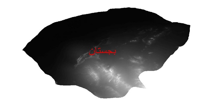 دانلود نقشه دم رقومی ارتفاعی شهرستان بجستان