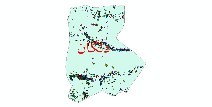 دانلود نقشه شیپ فایل آمار جمعیت نقاط شهری و نقاط روستایی شهرستان دلگان از سال 1335 تا 1395