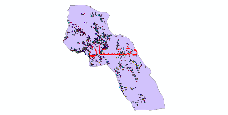 دانلود نقشه شیپ فایل آمار جمعیت نقاط شهری و نقاط روستایی شهرستان دشتستان از سال 1335 تا 1395