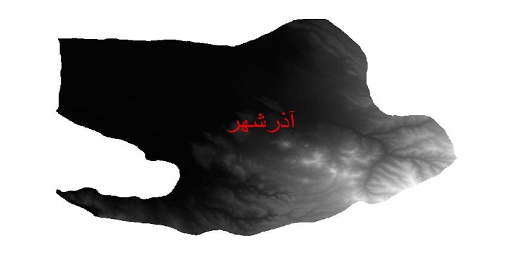 دانلود نقشه دم رقومی ارتفاعی شهرستان آذرشهر