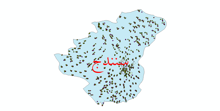 دانلود نقشه شیپ فایل آمار جمعیت نقاط شهری و نقاط روستایی شهرستان سنندج از سال 1335 تا 1395