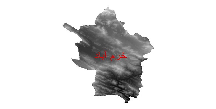دانلود نقشه دم رقومی ارتفاعی شهرستان خرم آباد