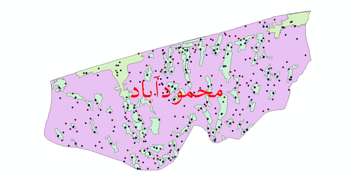 دانلود نقشه شیپ فایل آمار جمعیت نقاط شهری و نقاط روستایی شهرستان محمودآباد از سال 1335 تا 1395