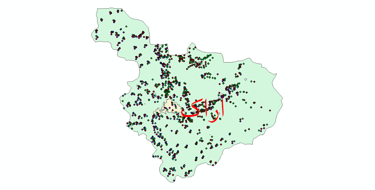 دانلود نقشه شیپ فایل آمار جمعیت نقاط شهری و نقاط روستایی شهرستان اراک از سال 1335 تا 1395