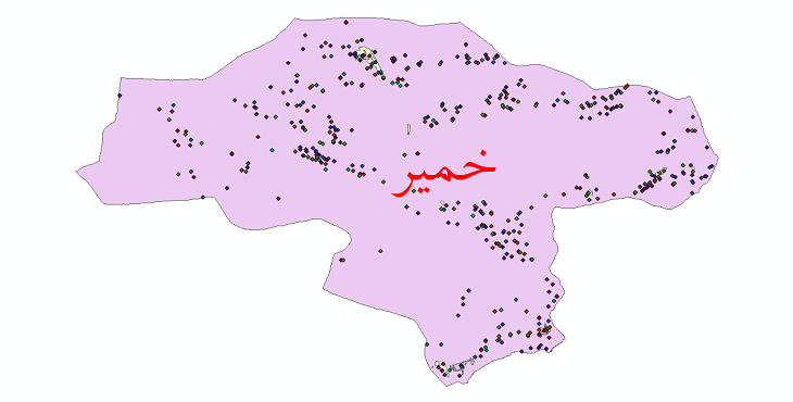 دانلود نقشه شیپ فایل آمار جمعیت نقاط شهری و نقاط روستایی شهرستان خمیر از سال 1335 تا 1395