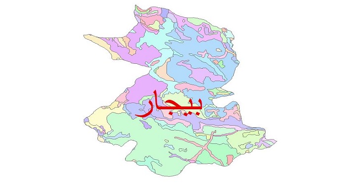 دانلود نقشه شیپ فایل زمین شناسی شهرستان بیجار