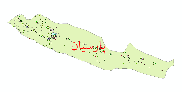 دانلود نقشه شیپ فایل آمار جمعیت نقاط شهری و نقاط روستایی شهرستان پارسیان از سال 1335 تا 1395