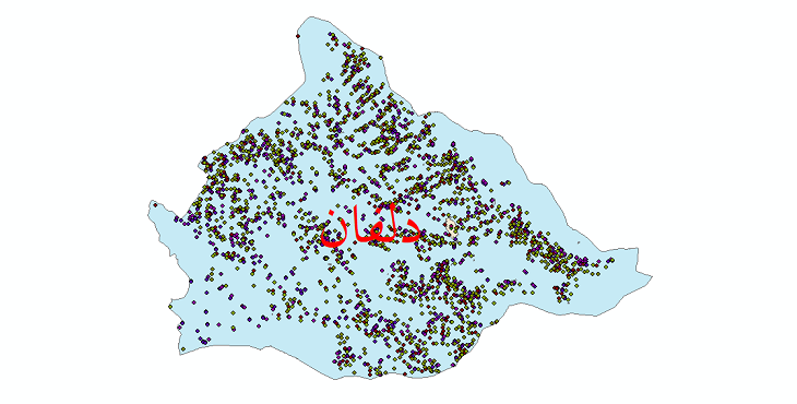 دانلود نقشه شیپ فایل آمار جمعیت نقاط شهری و نقاط روستایی شهرستان دلفان از سال 1335 تا 1395