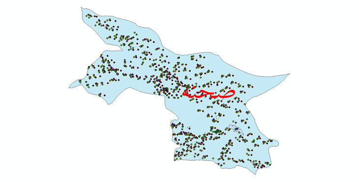 دانلود نقشه شیپ فایل آمار جمعیت نقاط شهری و نقاط روستایی شهرستان صحنه از سال 1335 تا 1395