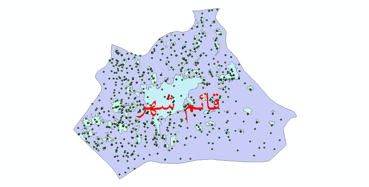 دانلود نقشه شیپ فایل آمار جمعیت نقاط شهری و نقاط روستایی شهرستان قائمشهر از سال 1335 تا 1395