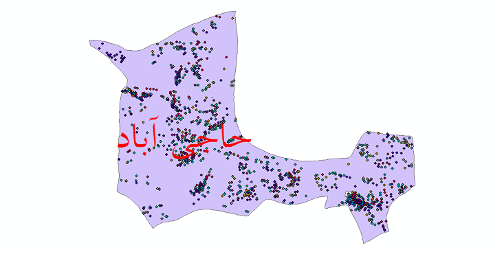 دانلود نقشه شیپ فایل آمار جمعیت نقاط شهری و نقاط روستایی شهرستان حاجی آباد از سال 1335 تا 1395