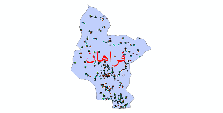 دانلود نقشه شیپ فایل آمار جمعیت نقاط شهری و نقاط روستایی شهرستان فراهان از سال 1335 تا 1395