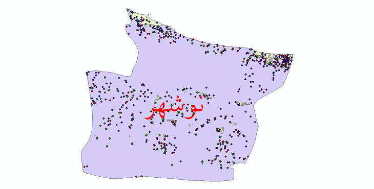 دانلود نقشه شیپ فایل آمار جمعیت نقاط شهری و نقاط روستایی شهرستان نوشهر از سال 1335 تا 1395