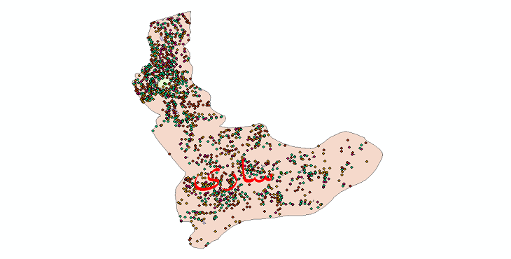 دانلود نقشه شیپ فایل آمار جمعیت نقاط شهری و نقاط روستایی شهرستان ساری از سال 1335 تا 1395
