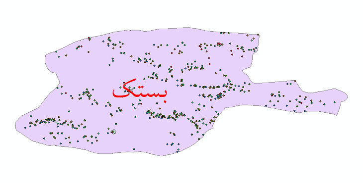دانلود نقشه شیپ فایل آمار جمعیت نقاط شهری و نقاط روستایی شهرستان بستک از سال 1335 تا 1395