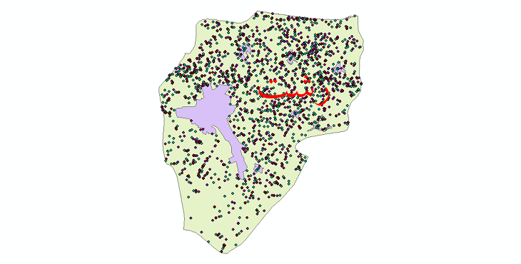 دانلود نقشه شیپ فایل آمار جمعیت نقاط شهری و نقاط روستایی شهرستان رشت از سال 1335 تا 1395