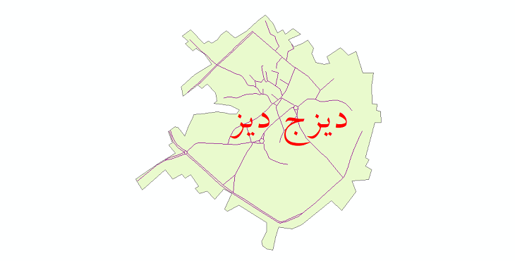 دانلود نقشه شیپ فایل شبکه معابر شهر دیزج دیز سال 1399 | شهرنگار