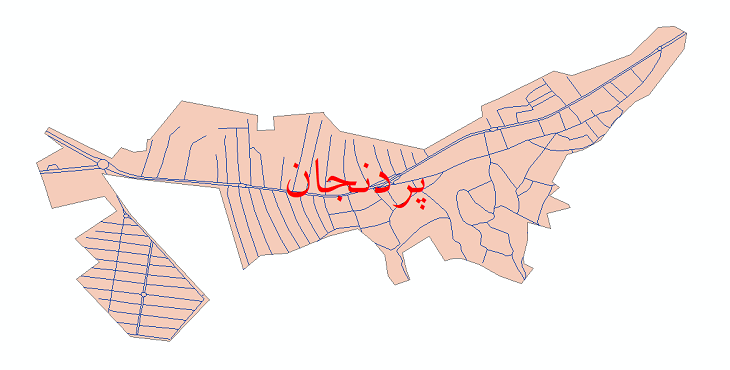 دانلود نقشه شیپ فایل شبکه معابر شهر پردنجان سال 1399