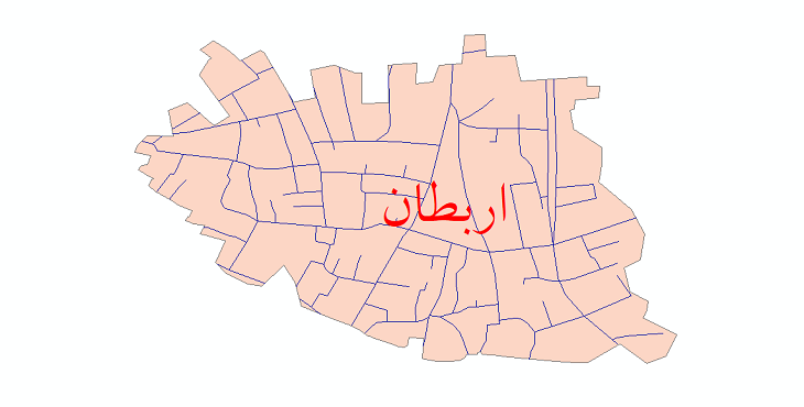 دانلود نقشه شیپ فایل شبکه معابر شهر اربطان سال 1399