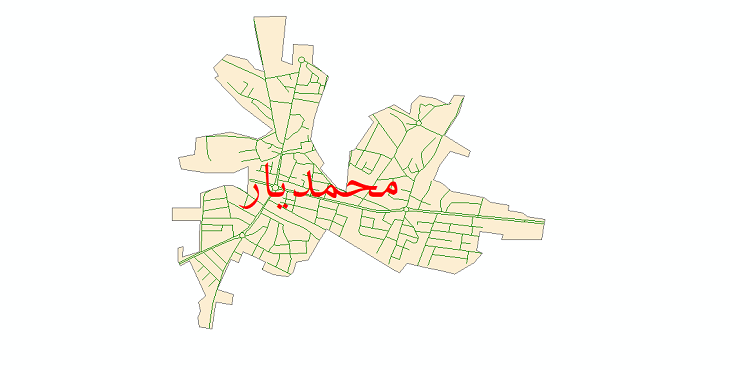 دانلود نقشه شیپ فایل شبکه معابر شهر محمدیار سال 1399