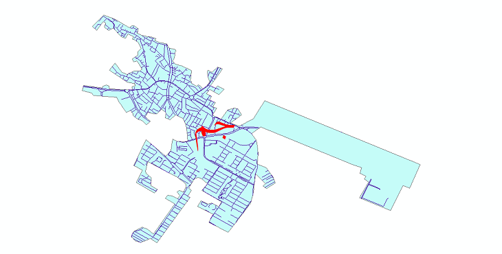 دانلود نقشه شیپ فایل شبکه معابر شهر جم سال 1399