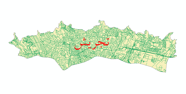دانلود نقشه شیپ فایل شبکه معابر شهر تجریش سال 1399