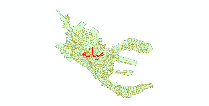 دانلود نقشه شیپ فایل شبکه معابر شهر میانه سال 1399