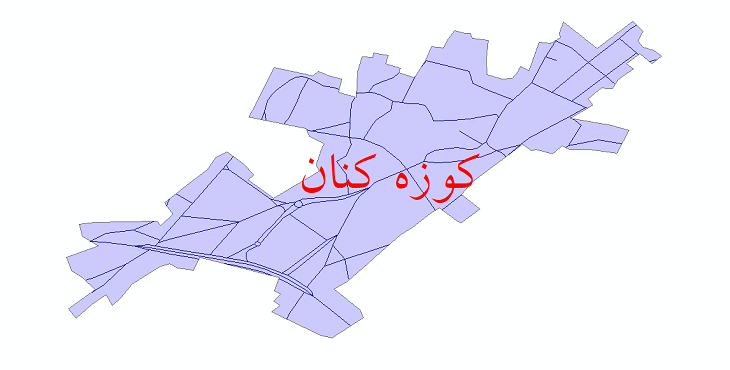 دانلود نقشه شیپ فایل شبکه معابر شهر کوزه کنان سال 1399