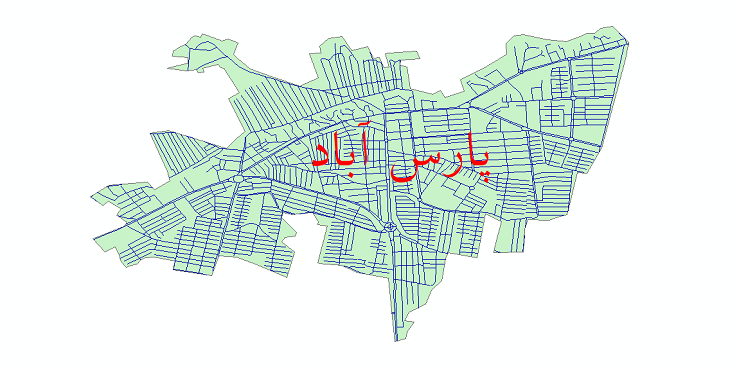 دانلود نقشه شیپ فایل شبکه معابر شهر پارس آباد سال 1399