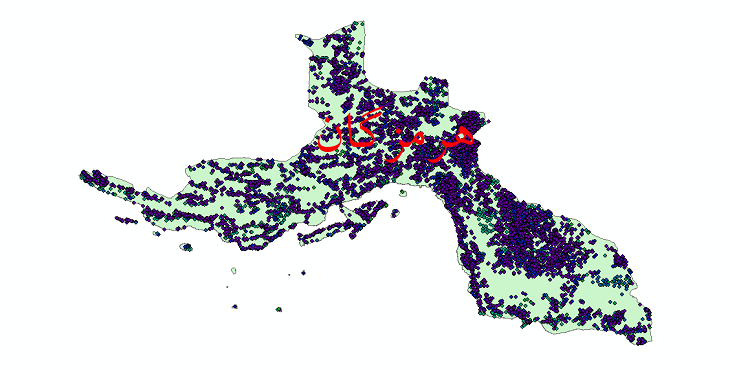 دانلود نقشه شیپ فایل آمار جمعیت نقاط شهری و نقاط روستایی استان هرمزگان از سال 1335 تا 1395