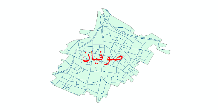 دانلود نقشه شیپ فایل شبکه معابر شهر صوفیان سال 1399
