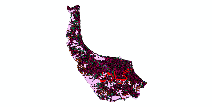 دانلود نقشه شیپ فایل آمار جمعیت نقاط شهری و نقاط روستایی استان گیلان از سال 1335 تا 1395