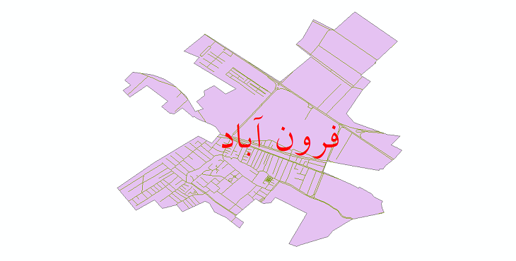 دانلود نقشه شیپ فایل شبکه معابر شهر فرون آباد سال 1399