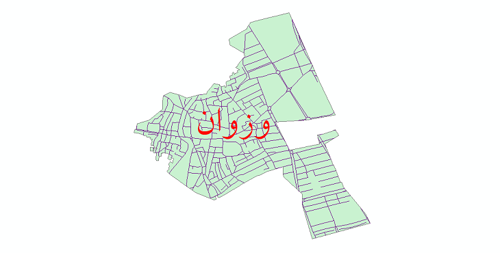 دانلود نقشه شیپ فایل شبکه معابر شهر وزوان سال 1399