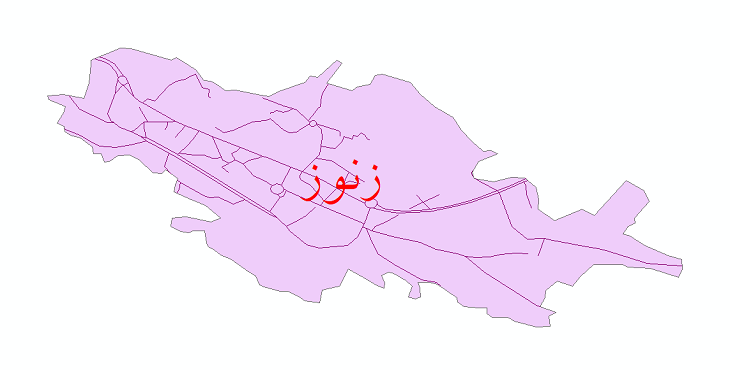 دانلود نقشه شیپ فایل شبکه معابر شهر زنوز سال 1399