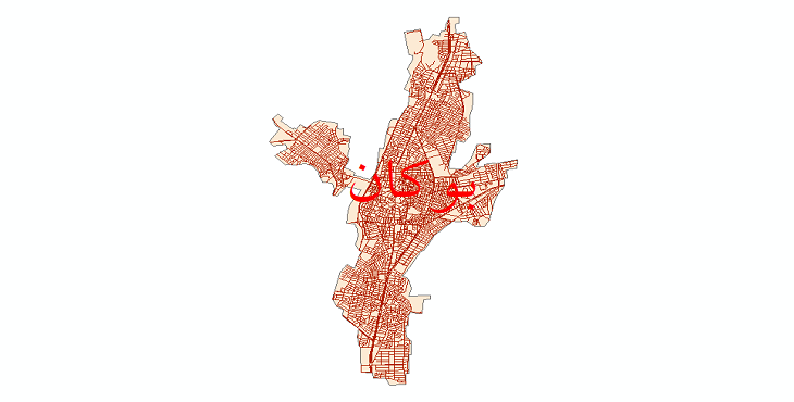 دانلود نقشه شیپ فایل شبکه معابر شهر بوکان سال 1399