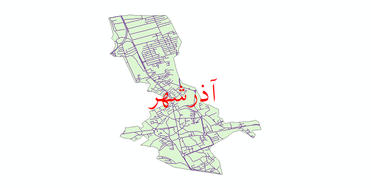 دانلود نقشه شیپ فایل شبکه معابر شهر آذرشهر سال 1399
