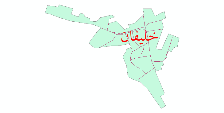 دانلود نقشه شیپ فایل شبکه معابر شهر خلیفان سال 1399