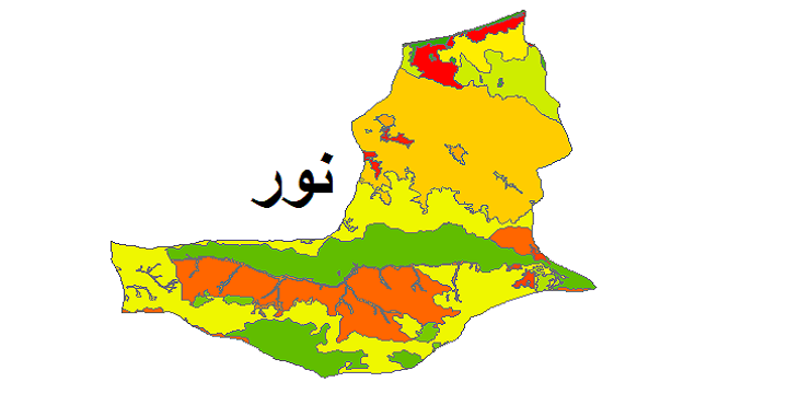 شیپ فایل کاربری اراضی شهرستان نور