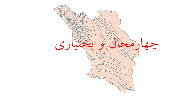 دانلود نقشه شیپ فایل خطوط هم بارش استان چهارمحال و بختیاری