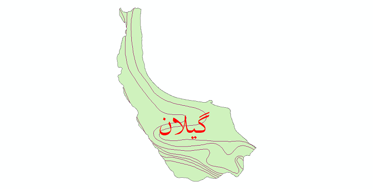 دانلود نقشه شیپ فایل خطوط هم تبخیر استان گیلان