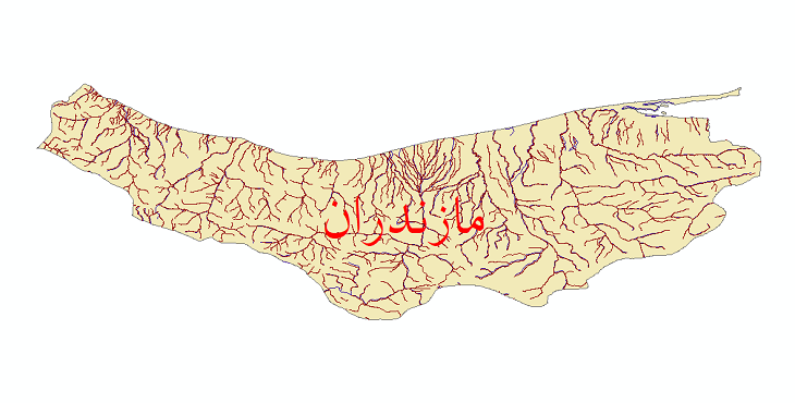 دانلود نقشه شیپ فایل رودخانه های استان مازندران