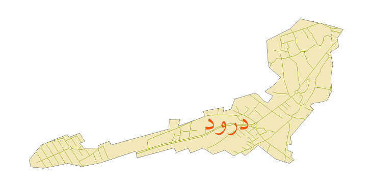 دانلود نقشه شیپ فایل شبکه معابر شهر درود سال 1399