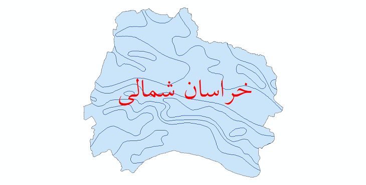 دانلود نقشه شیپ فایل خطوط هم تبخیر استان خراسان شمالی