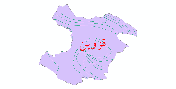 دانلود نقشه شیپ فایل خطوط هم تبخیر استان قزوین