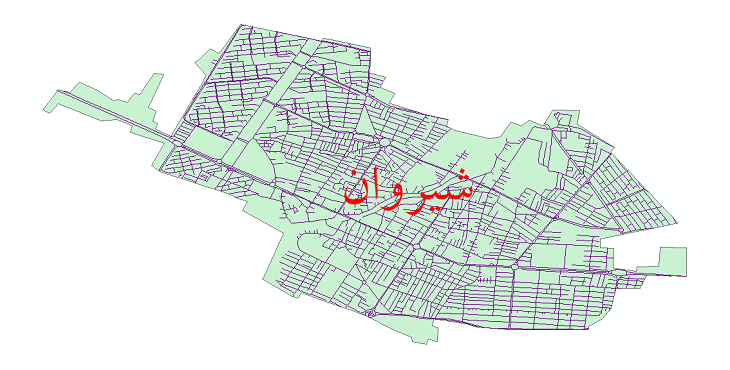 دانلود نقشه شیپ فایل شبکه معابر شهر شیروان سال 1399