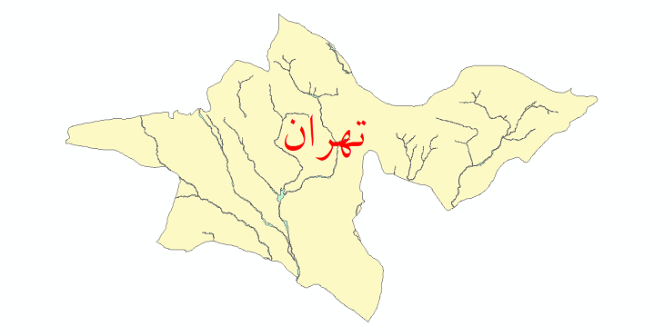 دانلود نقشه شیپ فایل پهنه های سیلاب استان تهران