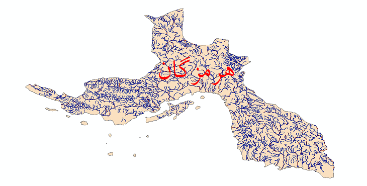 دانلود نقشه شیپ فایل رودخانه های استان هرمزگان